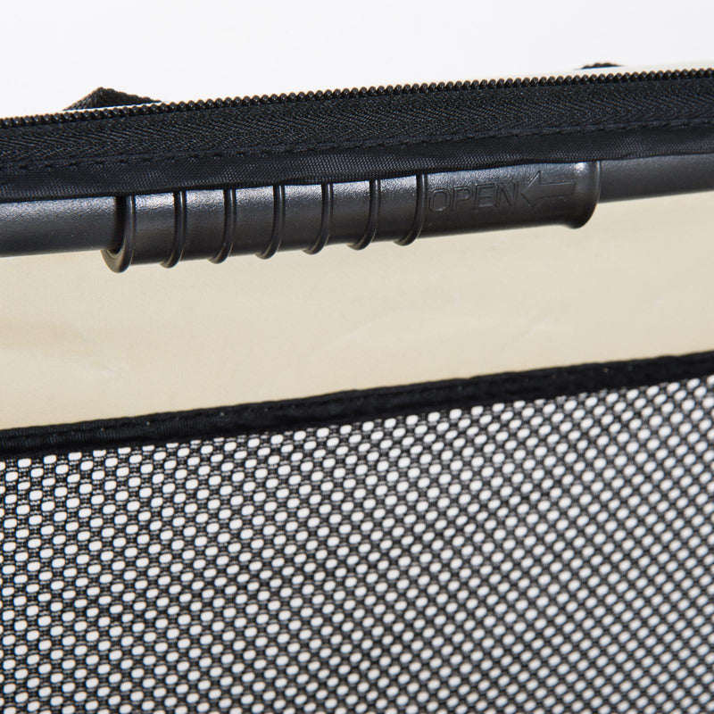 Trasportino per Cani e Gatti Pieghevole Crema nero 70x52x52 cm 