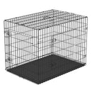 Gabbia Trasportino per Cani Gatti Pieghevole in Acciaio Doppia Apertura 76x53x57 cm Nero 