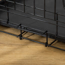 Gabbia Trasportino per Cani Gatti Pieghevole in Acciaio Doppia Apertura 76x53x57 cm Nero 