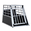 Gabbia Box per Trasporto Cani Lega d'alluminio Nero argento 65x91x69 cm 