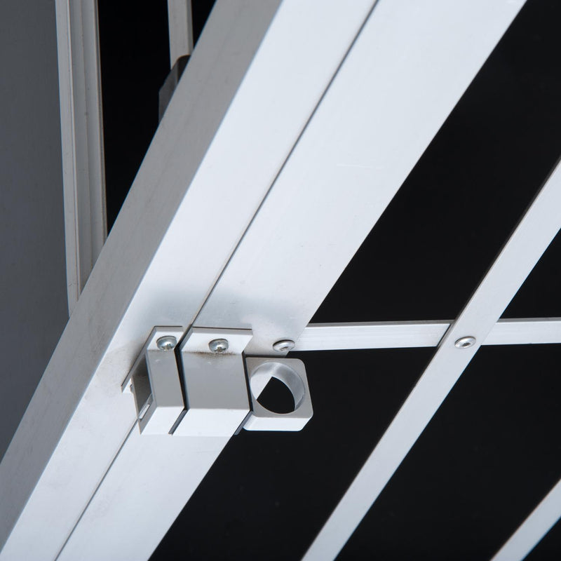 Gabbia Box per Trasporto Cani Lega d'alluminio Nero argento 65x91x69 cm 