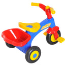 Triciclo a Pedali per Bambini con Cestino Portaoggetti Colorato 
