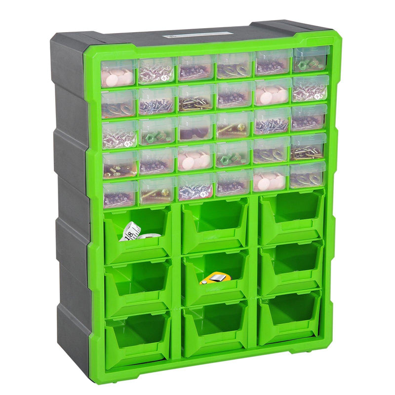 Cassettiera Box per Accessori Minuteria Verde 38x16x47.5 cm 