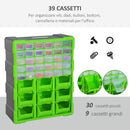Cassettiera Box per Accessori Minuteria Verde 38x16x47.5 cm 