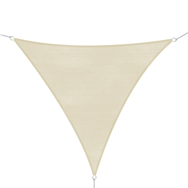 Voile d'ombrage de jardin triangulaire en HDPE crème 5x5x5m sconto
