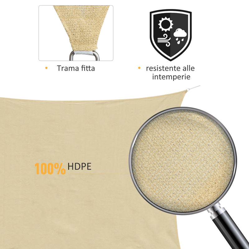 Tenda Vela da Giardino Triangolare 5x5x5m Beige 