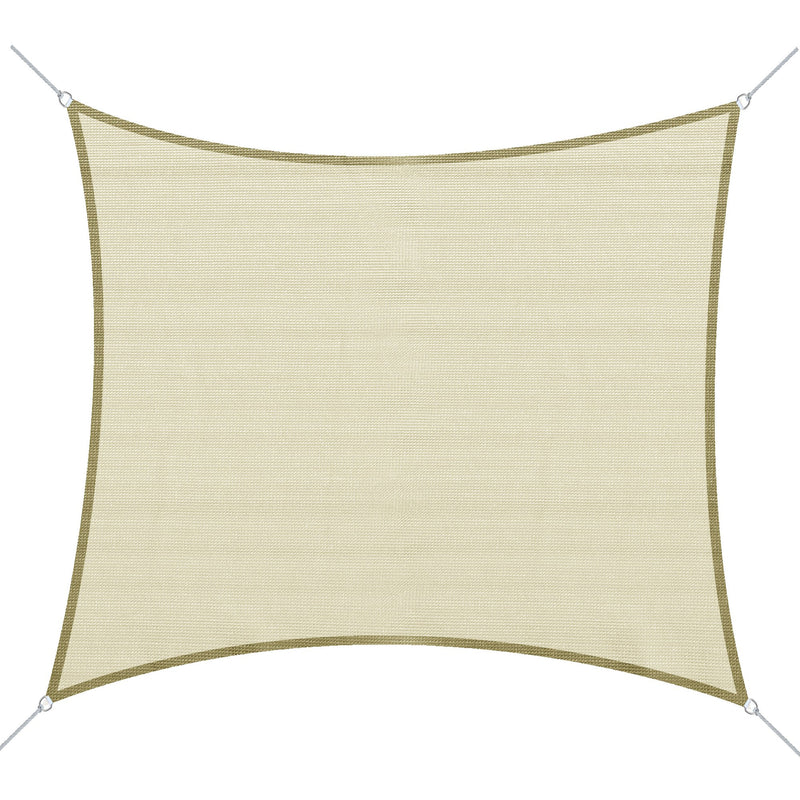 Tenda Vela da Giardino Rettangolare 3x4m in HDPE Crema 