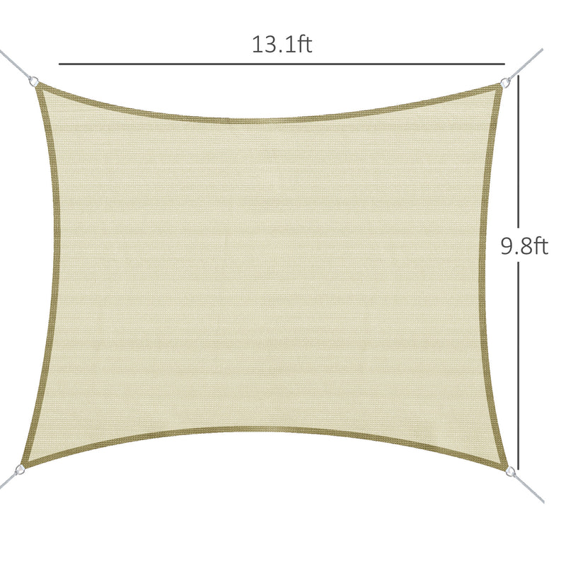 Tenda Vela da Giardino Rettangolare 3x4m in HDPE Crema 