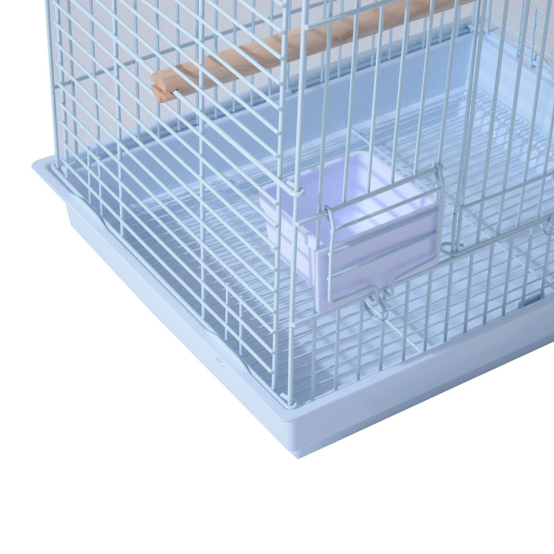 Voliera per Uccelli in Ferro con Vassoio bianco 52x41x78 cm 