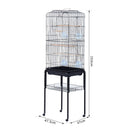 Voliera Gabbia per Uccelli con Ruote in Metallo Nero 47.5x37x153 cm 