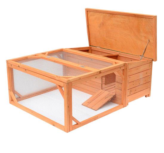 Pollaio Gabbia per Galline in Legno di Abete 100x125x49 cm 