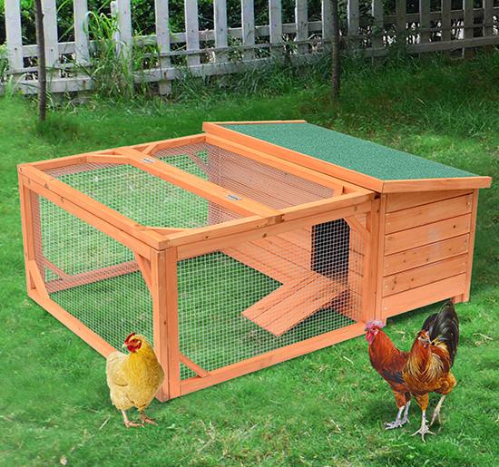 Pollaio Gabbia per Galline in Legno di Abete 100x125x49 cm 