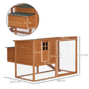 Pollaio con Nidificazione e Area di Corsa in Legno 168x110.5x101.5 cm 