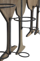 Porta Bottiglie da Muro Glass 71x12,5x41,5 cm in Ferro e MDF Marrone e Nero
