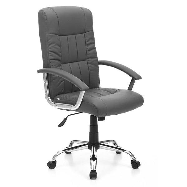 online Chaise de bureau visiteur en similicuir fixe Leader gris