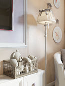 Lampada da terra Elegant in Metallo Bird Bianco Antique