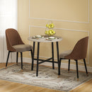 Tavolo da Pranzo Rotondo in Stile Industriale Ø80x75 cm per 2 Persone in Truciolato Nero e color Legno   