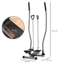 Stepper Fitness 54x40x135 cm con Maniglia e Monitor LCD in Acciaio Argento  