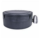 Vasca Idromassaggio Piscina Spa Oasi Completa Set 5 Mobili 296x20x73 cm in PVC e Rattan Grigio e Marrone