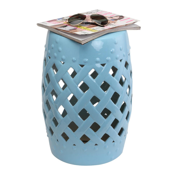 Tabouret en céramique bleue pour intérieur et extérieur Ø31,5x45,5 cm online