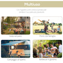 Pergola da Giardino 300x250x200-250A cm in Acciaio con Copertura in Tessuto Beige