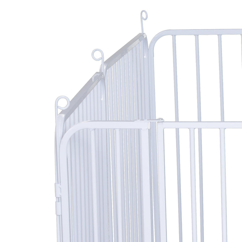 Recinto in Metallo per Animali Domestici per Esterno Bianco 8 Elementi 80x80 cm 