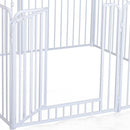 Recinto in Metallo per Animali Domestici per Esterno Bianco 8 Elementi 80x80 cm 