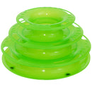 Torretta per Gatti a Tre Livelli con Palline Gioccatolo Verde 