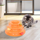 Tiragraffi Torretta a Tre Livelli con Palline Gioccatolo per Gatti Arancione 