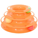 Tiragraffi Torretta a Tre Livelli con Palline Gioccatolo per Gatti Arancione 