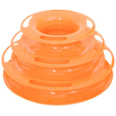 Tiragraffi Torretta a Tre Livelli con Palline Gioccatolo per Gatti Arancione 