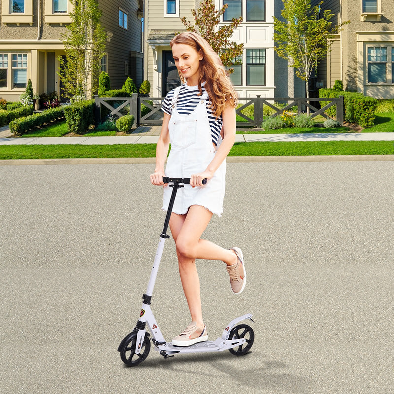 Monopattino per Ragazzi Pieghevole Regolabile 90-105 cm Bianco 