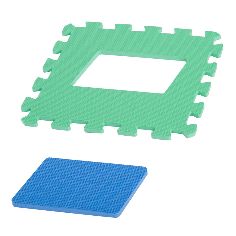 Tappeto per Bambini Puzzle Forme Geometriche 12 Tessere 31x31 cm Colorato 