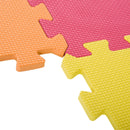 Tappeto per Bambini Puzzle Forme Geometriche 12 Tessere 31x31 cm Colorato 