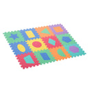 Tappeto per Bambini Puzzle Forme Geometriche 12 Tessere 31x31 cm Colorato 