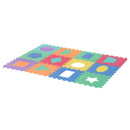 Tappeto per Bambini Puzzle Forme Geometriche 12 Tessere 31x31 cm Colorato 