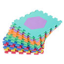 Tappeto per Bambini Puzzle Forme Geometriche 12 Tessere 31x31 cm Colorato 