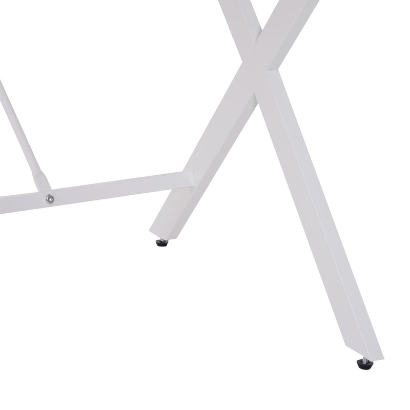 Scrivania per Ufficio in Acciaio Rovere e Bianco 105x56x75 cm 