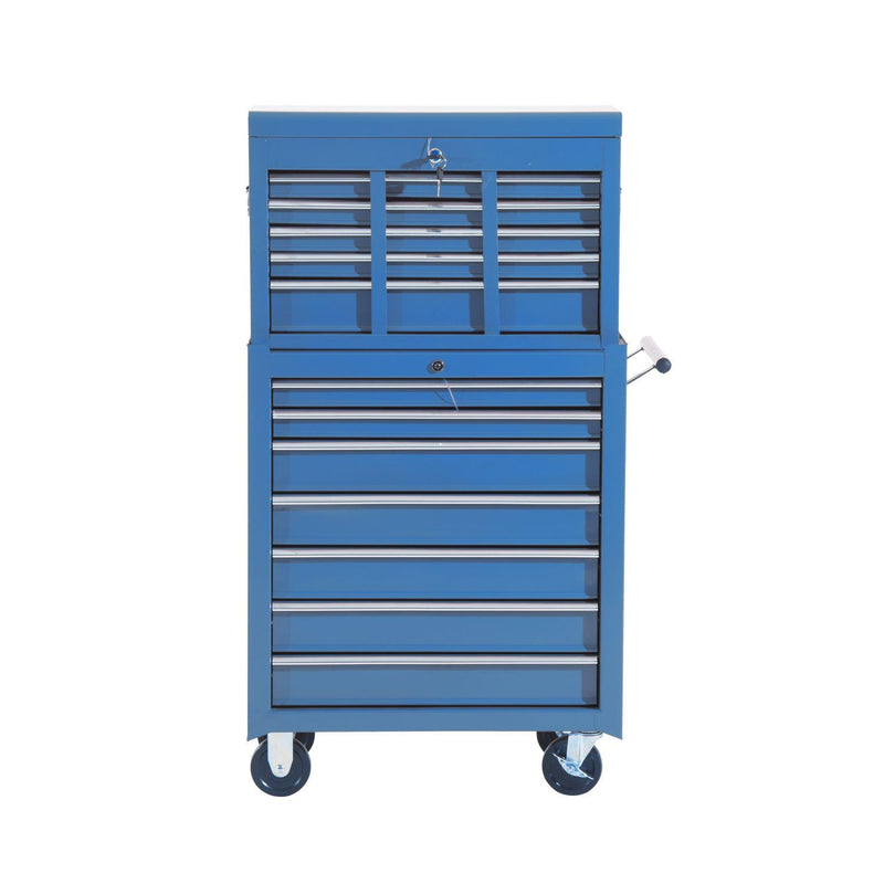 Carrello Porta Attrezzi da Officina Professionale Cassettiera in Lamiera Blu 61.5x33x113 cm 
