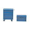 Carrello Porta Attrezzi da Officina Professionale Cassettiera in Lamiera Blu 61.5x33x113 cm 