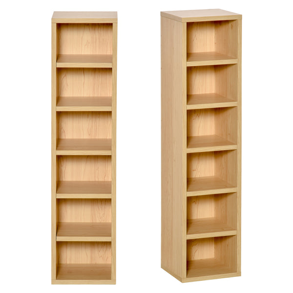 prezzo Ensemble 2 Bibliothèques Armoires 6 Étagères en Bois MDF 21x19.2x88.3 cm