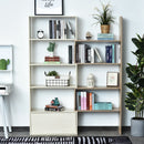 Libreria Scaffale a Ripiani Salvaspazio per Soggiorno in Legno 141x29x176 cm Bianco Rovere 