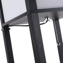 Scaffale Soggiorno in MDF con Lampada 40W Nero Bianco 26x26x160 cm 