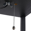 Scaffale Soggiorno in MDF con Lampada 40W Rete Nero Bianco 26x26x160 cm 