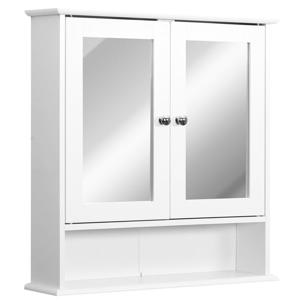 Miroir de salle de bain 2 portes en MDF blanc 56x13x58 cm sconto
