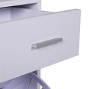 Divanetto Scarpiera 3 Scomparti con Cuscino Bianco 94.5x57x30 cm 