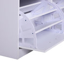 Divanetto Scarpiera 3 Scomparti con Cuscino Bianco 94.5x57x30 cm 