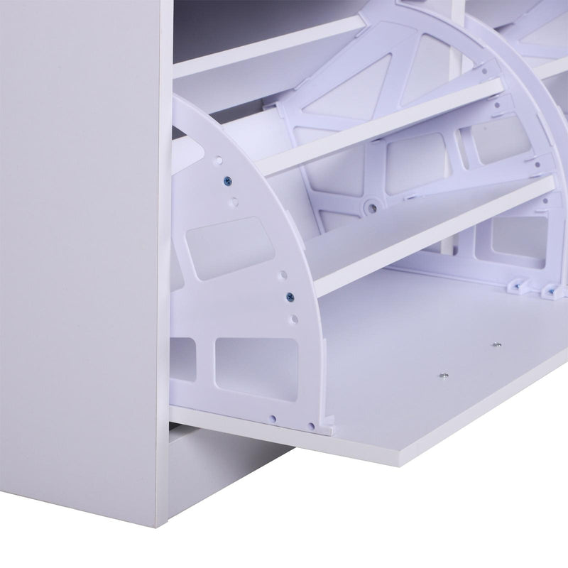 Divanetto Scarpiera 3 Scomparti con Cuscino Bianco 94.5x57x30 cm 