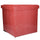 Pouf en simili cuir carré rouge cm 38x38xh39