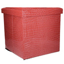 Puff in Similpelle rosso quadro cm 38x38xh39